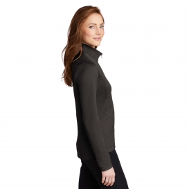 Port Authority L249 Ladies Diamond Heather Fleece Jacket - Dark Charcoal Heather