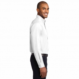 Port Authority S608 Long Sleeve Easy Care Shirt - White/Light Stone