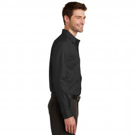 Port Authority TLS638 Tall Long Sleeve Non-Iron Twill Shirt - Black