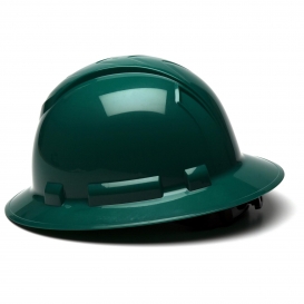 Pyramex HP56135 Ridgeline Full Brim Hard Hat - 6-Point Ratchet Suspension - Green