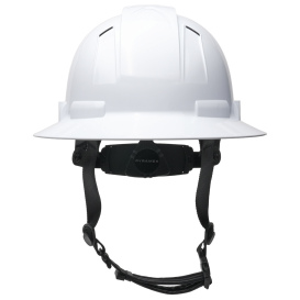 Pyramex HPT256110V Ridgeline T2 Vented Full Brim Hard Hat - 6-Point Ratchet Suspension - White