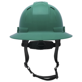 Pyramex HPT256135V Ridgeline T2 Vented Full Brim Hard Hat - 6-Point Ratchet Suspension - Green