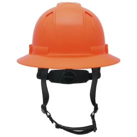 Pyramex HPT256141 Ridgeline T2 Full Brim Hard Hat - 6-Point Ratchet Suspension - Hi-Vis Orange