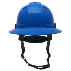 Pyramex HPT256160V Ridgeline T2 Vented Full Brim Hard Hat - 6-Point Ratchet Suspension - Blue