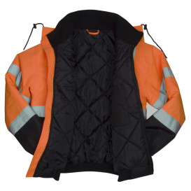 Pyramex RJ3220 Type R Class 3 Black Bottom Bomber Jacket - Orange