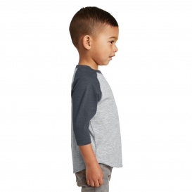 Rabbit Skins RS3330 Toddler Baseball Fine Jersey Tee - Vintage Heather/Vintage Navy