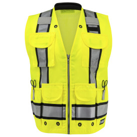 DEWALT DSV881 Type R Class 2 Heavy Duty Engineer Surveyor Safety Vest - Yellow/Lime