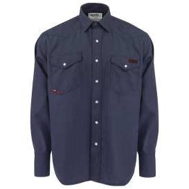 Radians FRS-004G VolCore Cat 2 Vented Pearl Snap FR Shirt - Navy