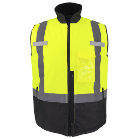 Radians SJV41B-2ZGS Type R Class 2 Hi-Vis Reversible Insulated Vest - Hi-Vis Green