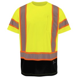 Radians ST42B Type R Class 3 Color Block Short Sleeve Safety Shirt - Hi-Vis Green