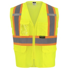 Radians SV232-2 Type R Class 2 Mesh Two-Tone Surveyor Safety Vest - Yellow/Lime