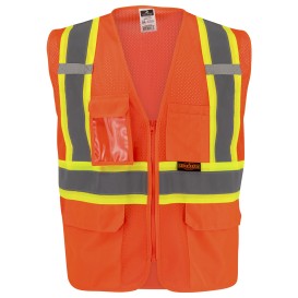 Radians SV232-2 Type R Class 2 Mesh Two-Tone Surveyor Safety Vest - Orange