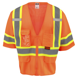 Radians SV232-3ZOM Type R Class 3 Dual Side Zipper Two-Tone Safety Vest - Yellow/Lime