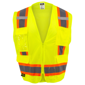 Radians SV6-2ZGM Type R Class 2 Two-Tone Surveyor Safety Vest - Yellow/Lime