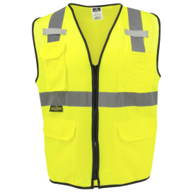 Radians SV7E Economy Type R Class 2 Solid Surveyor Safety Vest - Yellow/Lime