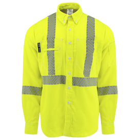 Neese VTS5VSH3FY Tecasafe One Type R Class 3 5.7 oz Vented FR Shirt - Fluorescent Yellow