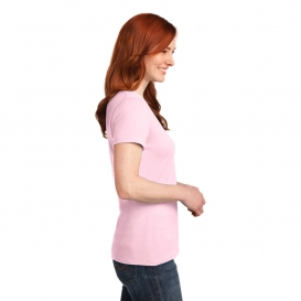 Hanes S04V Ladies Nano-T Cotton V-Neck T-Shirt - Pale Pink