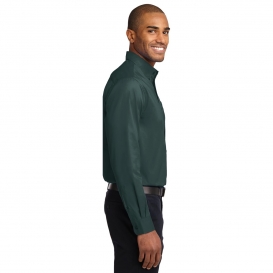 Port Authority S608ES Extended Size Long Sleeve Easy Care Shirt - Dark Green/Navy