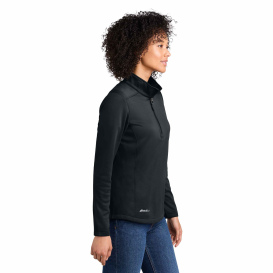 Eddie Bauer EB2370 Ladies Smooth Mid Layer Fleece 1/2-Zip - Black