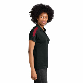 Sport-Tek LST104 Ladies Competitor United Polo - Black/Deep Red