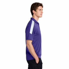 Sport-Tek ST104 Competitor United Polo - Purple/White