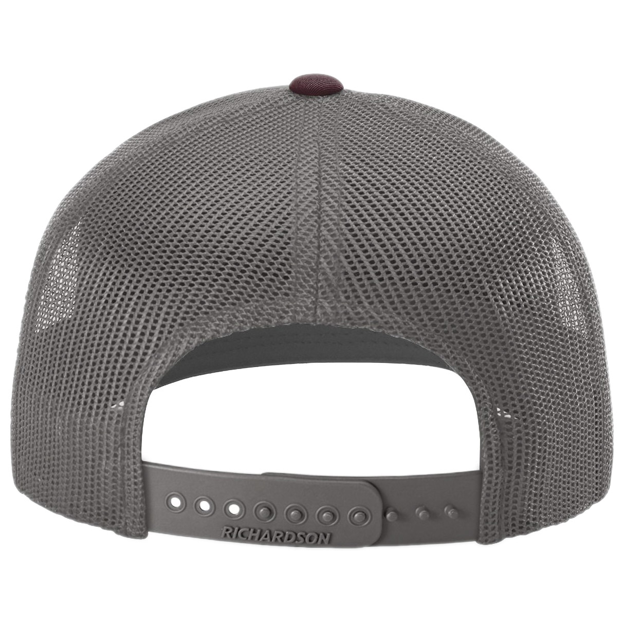 Richardson 112 Snapback Trucker Cap - Heather Grey/Charcoal/Maroon