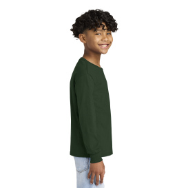 Jerzees 29BL Youth Dri-Power Active 50/50 Cotton/Poly Long Sleeve T-Shirt - Forest green