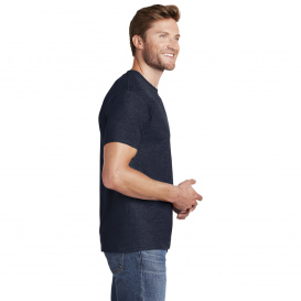 Hanes 5180 Beefy-T 100% Cotton T-Shirt - Heather Navy