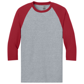 Gildan 5700 Heavy Cotton 3/4-Sleeve Raglan T-Shirt - Sport Gray Trim Red