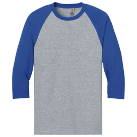 Gildan 5700 Heavy Cotton 3/4-Sleeve Raglan T-Shirt - Sport Gray Trim Royal