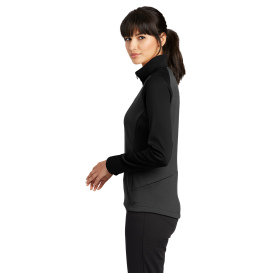 Nike 578674 Ladies Dri-FIT 1/2-Zip Cover-Up - Black Heather/Black/Dark Grey