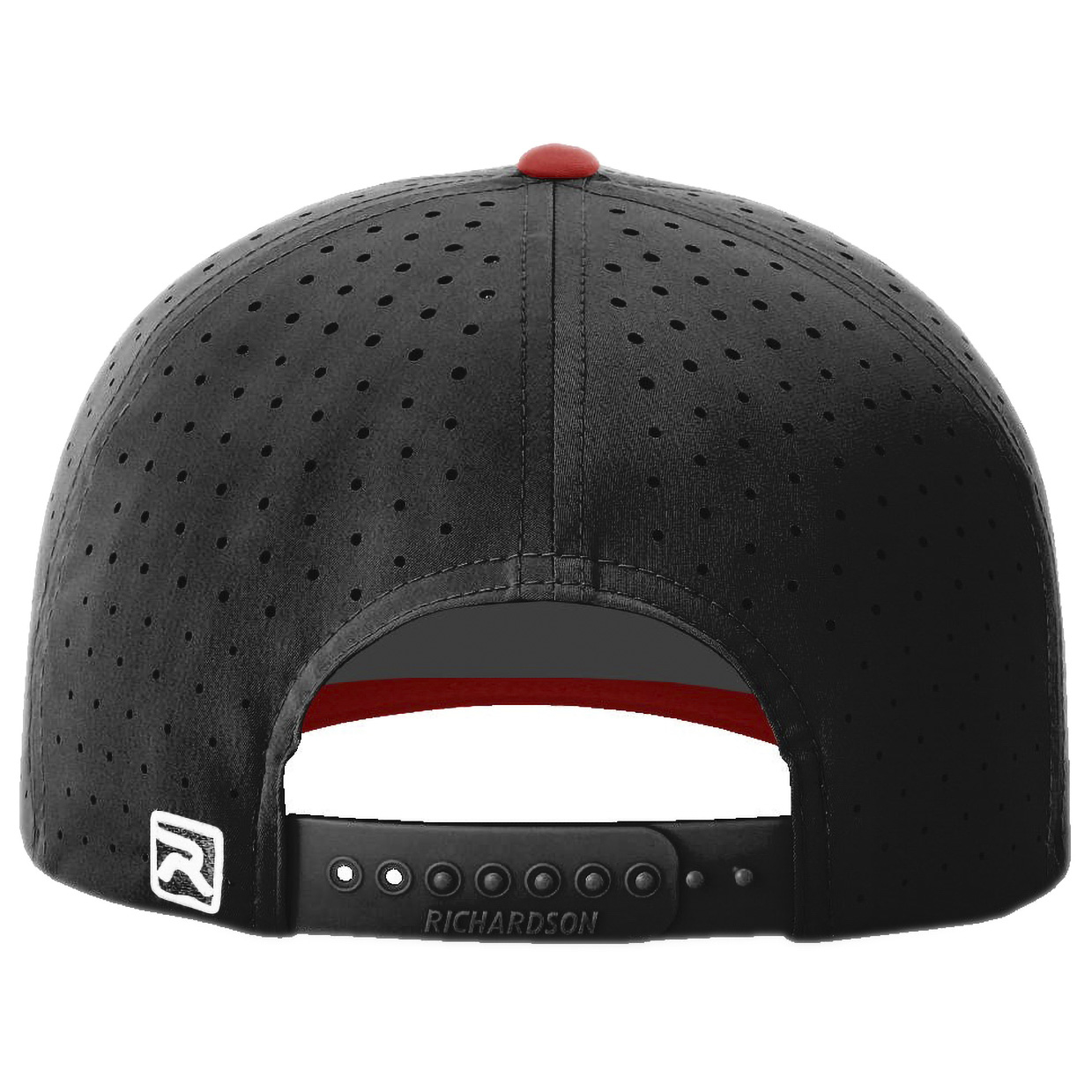 Richardson 632 Laser Perf R-Flex Snapback Cap - Black/Black/Red
