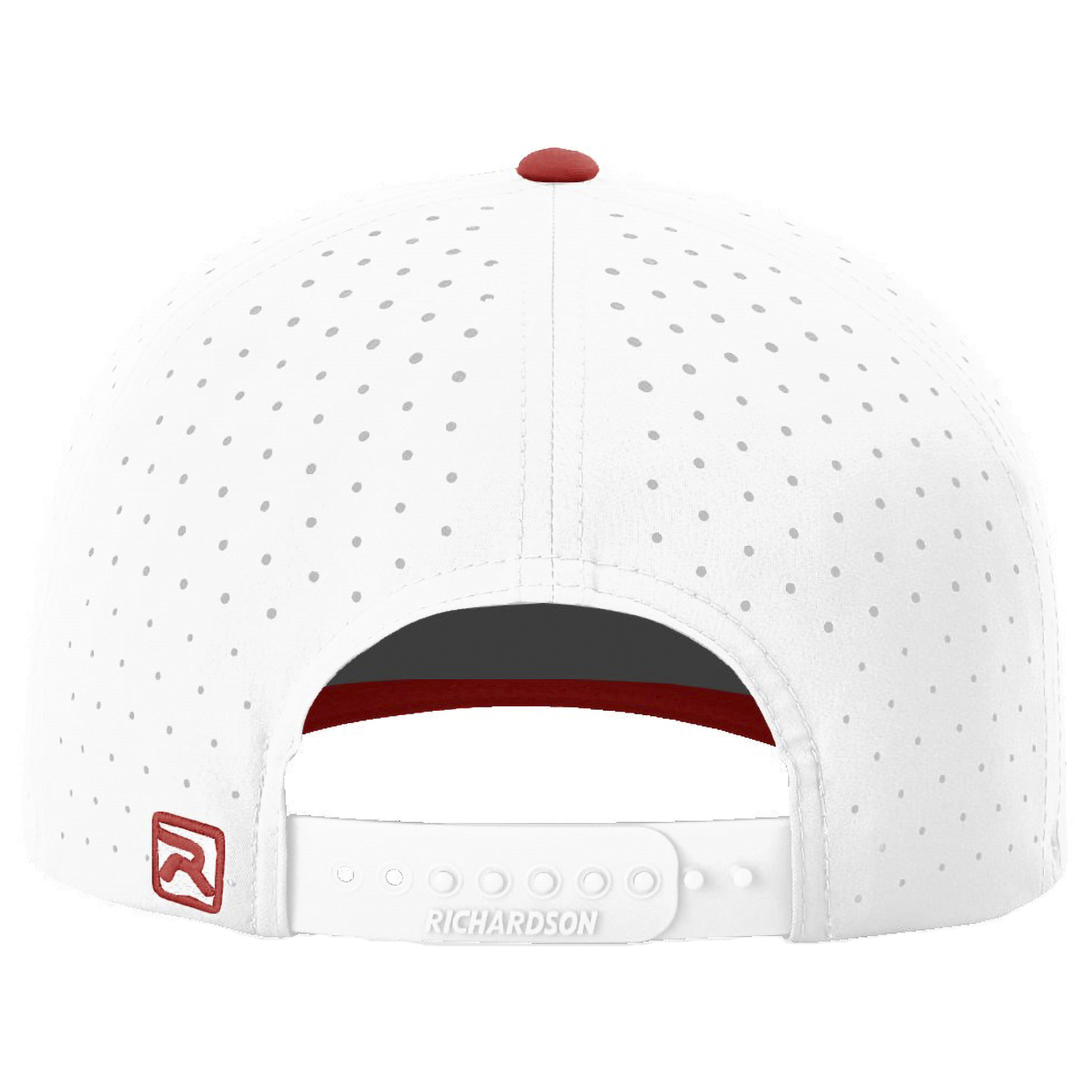 Richardson 632 Laser Perf R-Flex Snapback Cap - White/White/Red