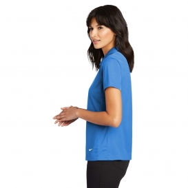 Nike 637165 Ladies Dri-FIT Vertical Mesh Polo - Brisk Blue