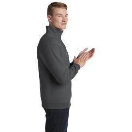 Jerzees 995M NuBlend 1/4-Zip Cadet Collar Sweatshirt - Charcoal Grey