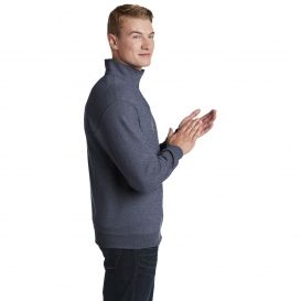 Jerzees 995M NuBlend 1/4-Zip Cadet Collar Sweatshirt - Vintage Heather Navy