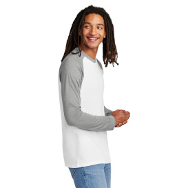 Allmade AL6009 Unisex Tri-Blend Long Sleeve Colorblock Raglan - Aluminum Grey/Bright White