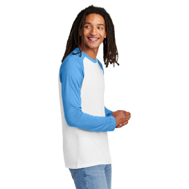 Allmade AL6009 Unisex Tri-Blend Long Sleeve Colorblock Raglan - Azure Blue/Bright White