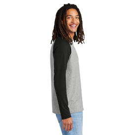 Allmade AL6009 Unisex Tri-Blend Long Sleeve Colorblock Raglan - Deep Black/Aluminum Grey