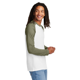 Allmade AL6009 Unisex Tri-Blend Long Sleeve Colorblock Raglan - Olive You Green/Bright White