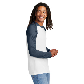 Allmade AL6009 Unisex Tri-Blend Long Sleeve Colorblock Raglan - Rebel Blue/Bright White