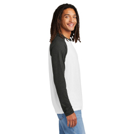 Allmade AL6009 Unisex Tri-Blend Long Sleeve Colorblock Raglan - Space Black/Bright White