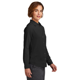 Brooks Brothers BB18007 Women\'s Full-Button Satin Blouse - Deep Black