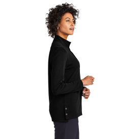 Brooks Brothers BB18203 Women\'s Mid-Layer Stretch 1/2-Button - Black Heather