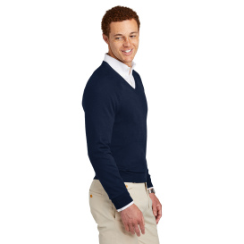 Brooks Brothers BB18400 Cotton Stretch V-Neck Sweater - Navy Blazer