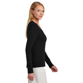 Brooks Brothers BB18401 Women\'s Cotton Stretch V-Neck Sweater - Deep Black