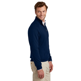 Brooks Brothers BB18402 Cotton Stretch 1/4-Zip Sweater - Navy Blazer