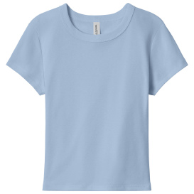 Bella + Canvas BC1010 Women\'s Micro Rib Baby Tee - Solid Baby Blue Blend