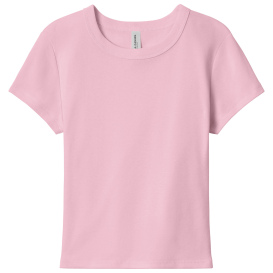 Bella + Canvas BC1010 Women\'s Micro Rib Baby Tee - Solid Pink Blend