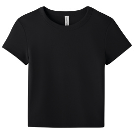 Bella + Canvas BC1010 Women\'s Micro Rib Baby Tee - Solid Black Blend